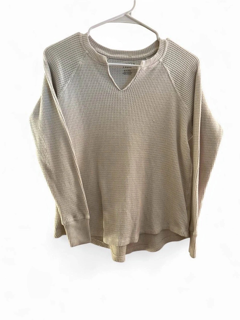 American Eagle Waffle Notch Neck Long Sleeve T-Shirt Medium